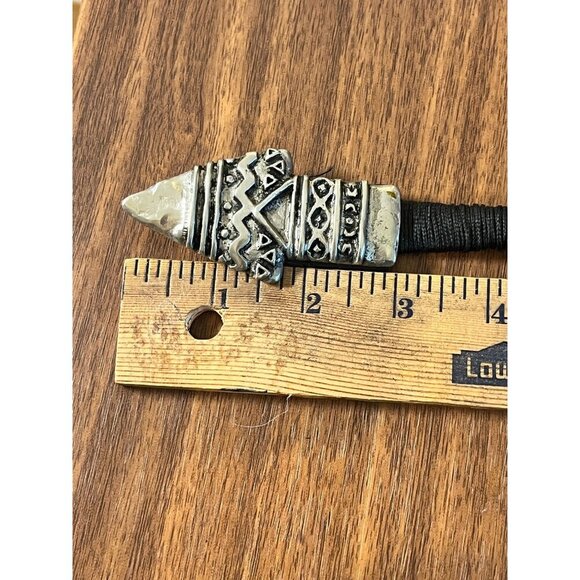 Western Metal Arrow Belt Black Leather Hippie Boho Indie Folk Country Farm 80s - Picture 9 of 11